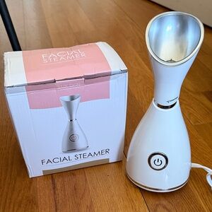 White Facial Steamer for Women - Compact Home Steamer